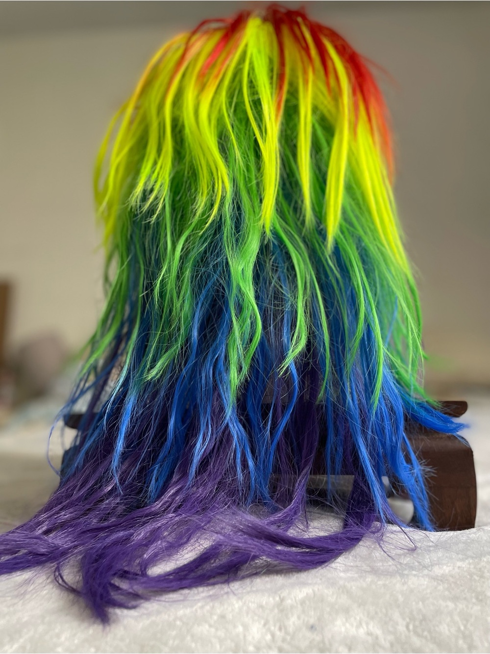 Neon Rainbow Long Synthetic Wig - Multicolor